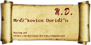 Mrákovics Dorián névjegykártya